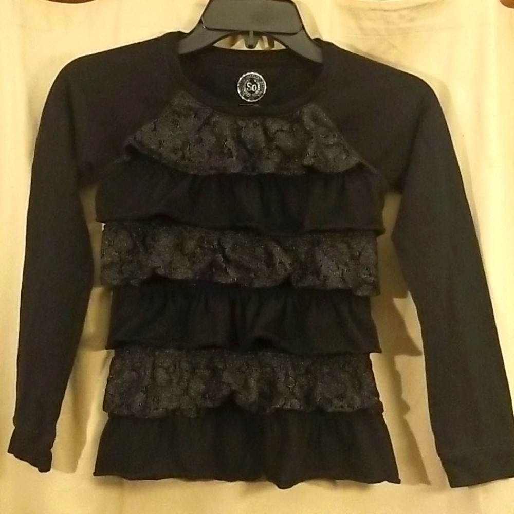 Girls Ruffled Long Sleeve - (7/8)